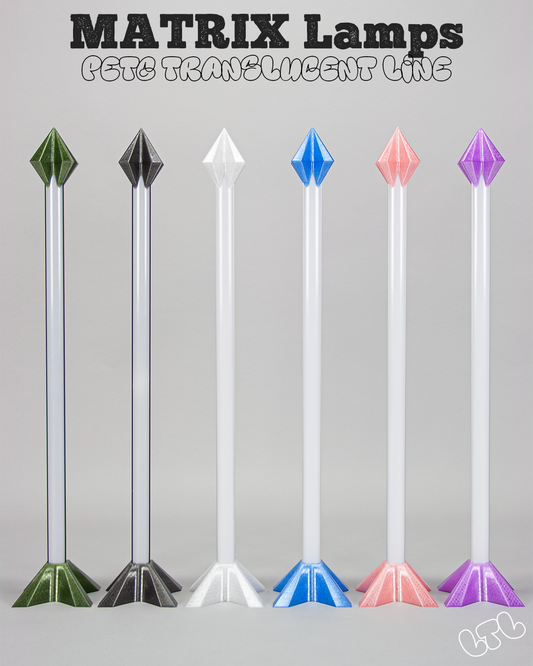 MATRIX WLED Tischlampe | Exklusive 3D Gedruckte Designlampe | PETG Translucent (Durchsichtig)